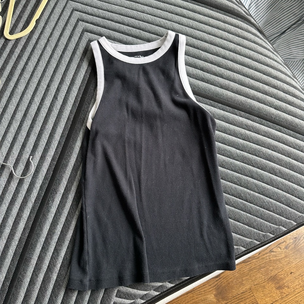 Abercrombie & Fitch Black Tank Top with White Trim